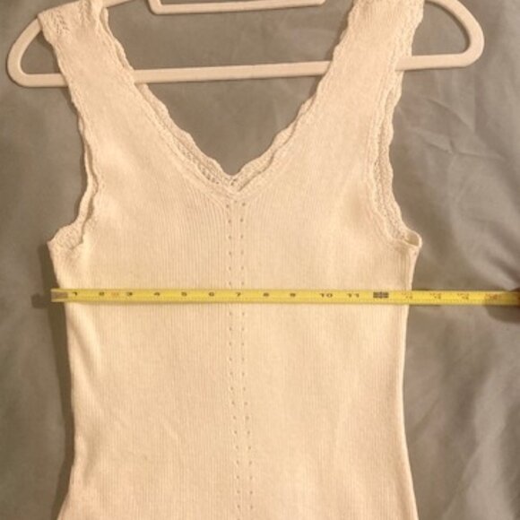 Anthropologie Knitted & Knotted Cream Sweater Sleeveless Boho Size S - Picture 7 of 11
